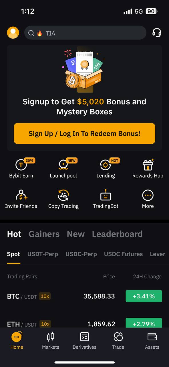 바이비트가입하기-다운로드한 바이비트(bybit) 앱 실행하기